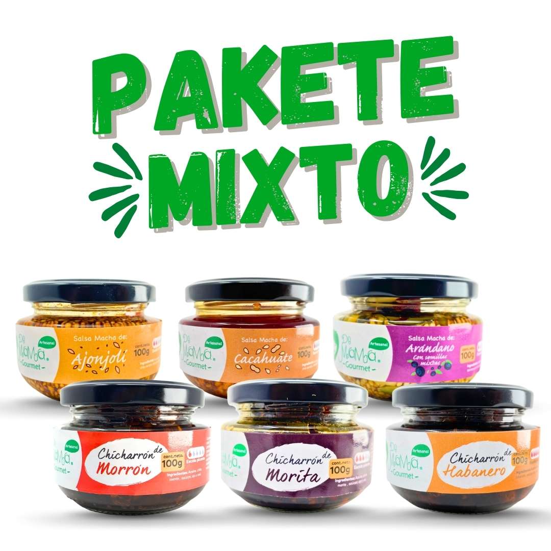 Pakete Mixto de Sabor - Pack 6 Salsas y Chicharrones de Chile